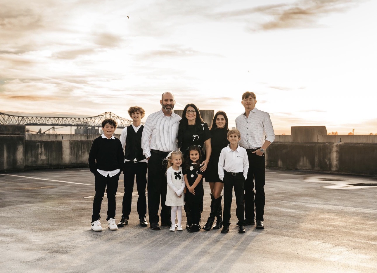 Parish Culture founder Kirstin with her family of nine in Louisiana