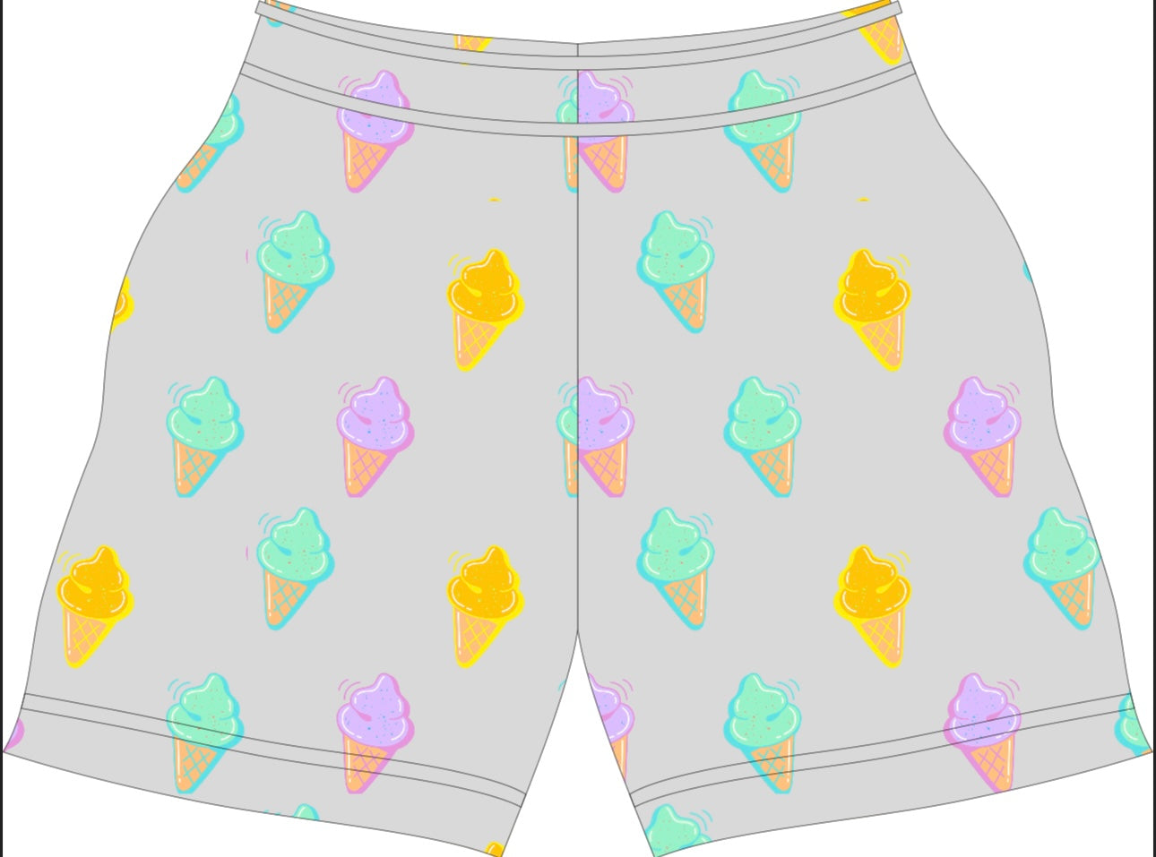 Neon ice cream shorts- youth