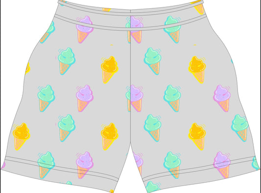 Neon ice cream shorts- adult