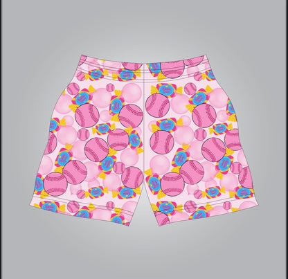 Bubble game baseball shorts- youth
