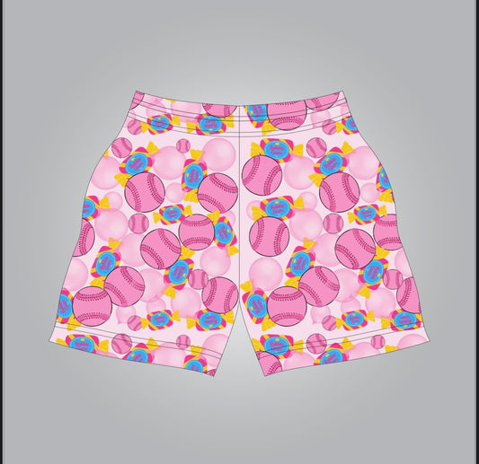 Bubble game baseball shorts- youth