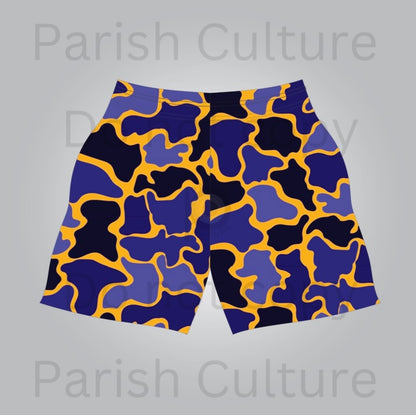 Purple camo adult shorts