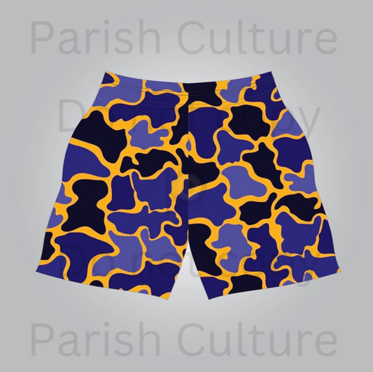 Purple camo adult shorts