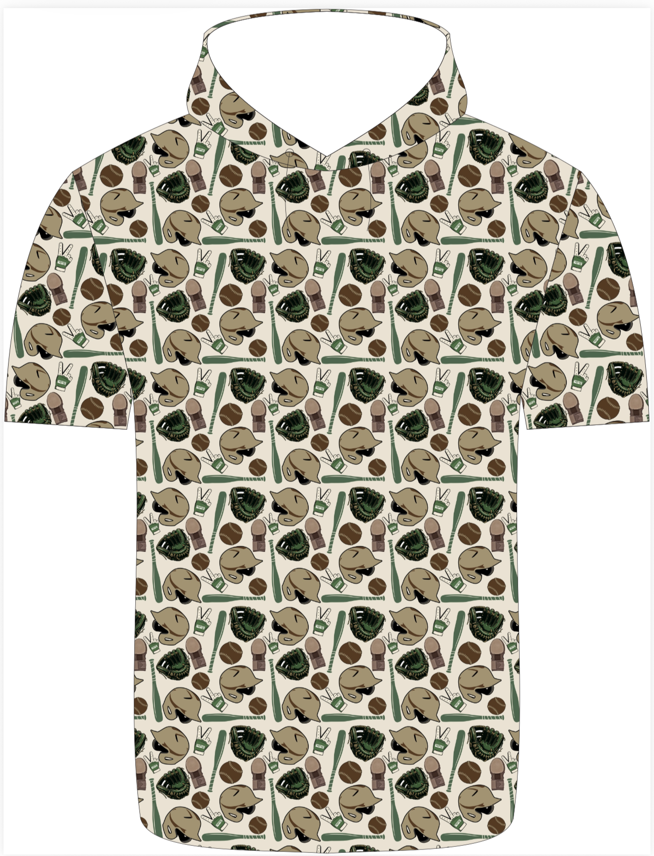 Hunter baseball short sleeve hoodie- youth