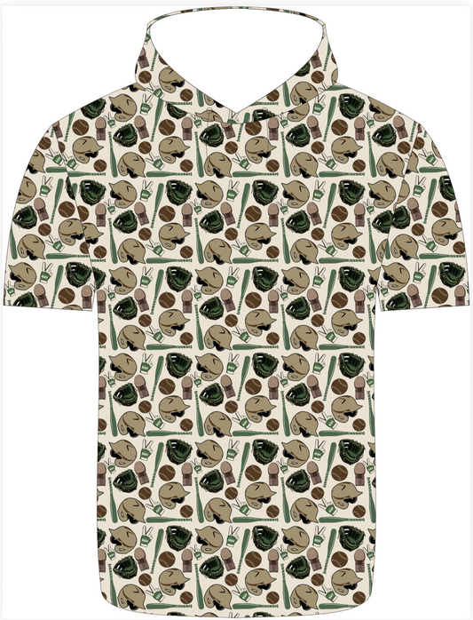 Hunter baseball short sleeve hoodie- adult