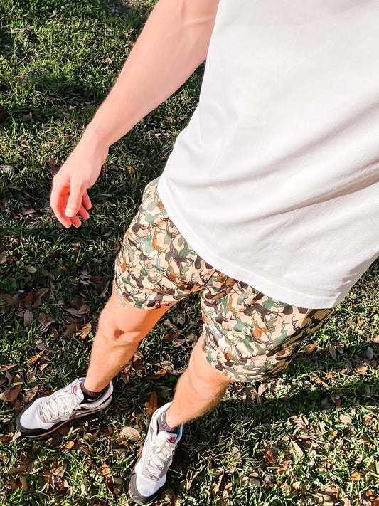 Deer camo- adult shorts