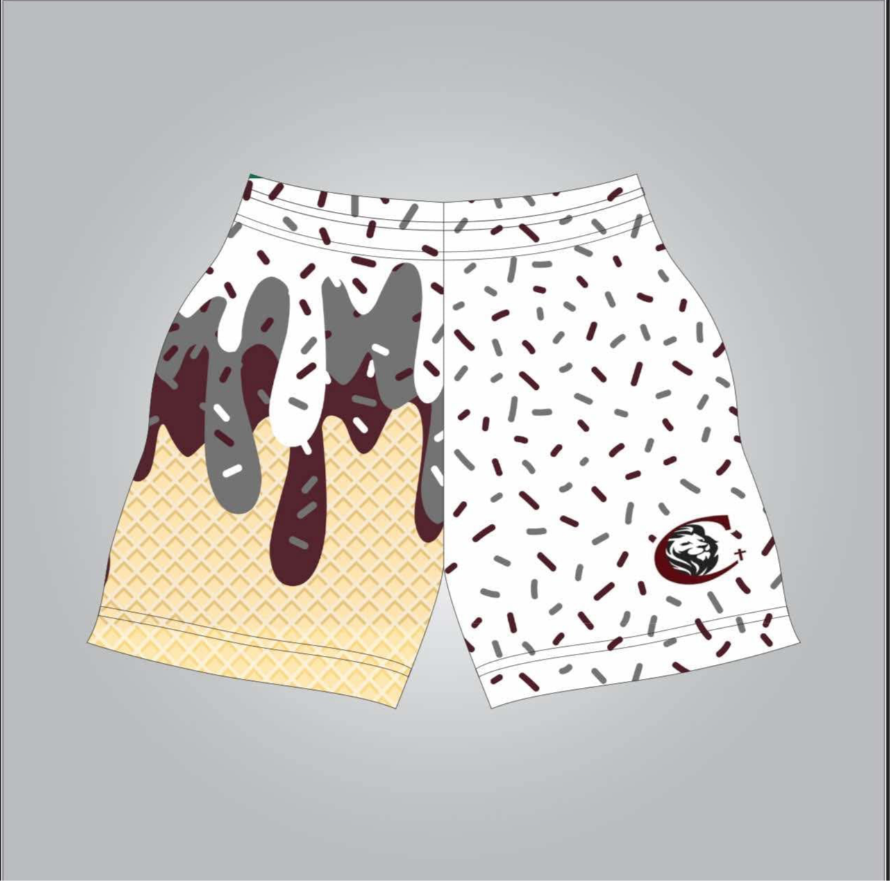 CCA white drip shorts- youth