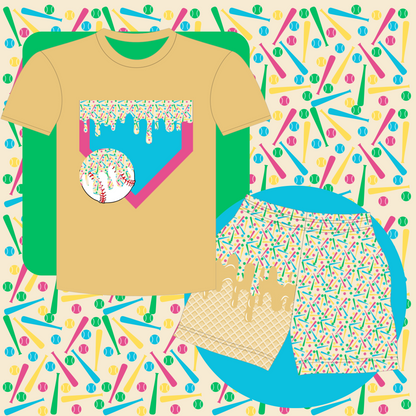 Colorful drip athletic shirt- adult