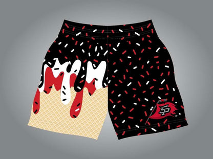 SP black drip shorts- adult