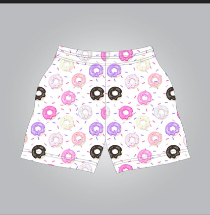 Donut sprinkle shorts- youth