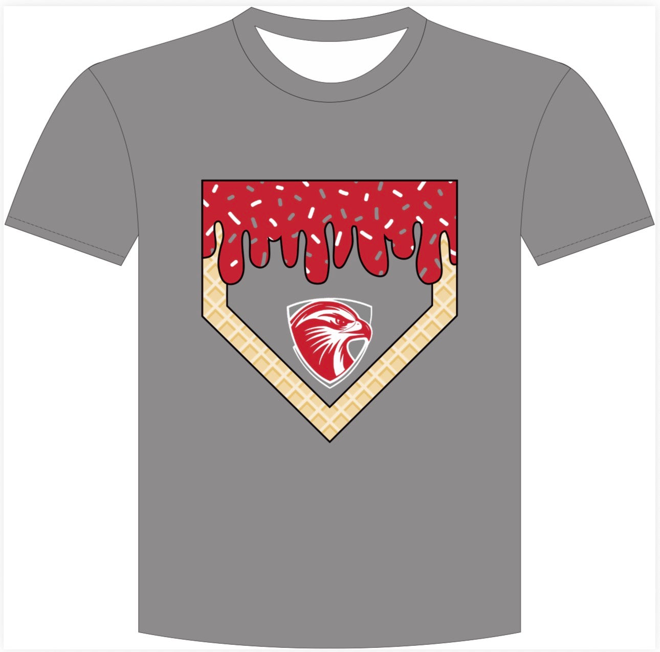 Gray Redhawk drip shirt- youth