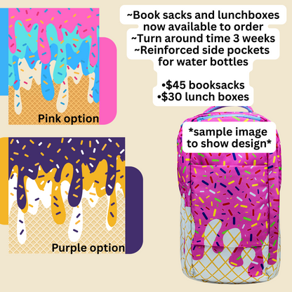 Drip book sack- new style, purple