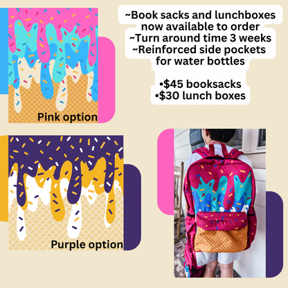 Drip book sack- old style, pink