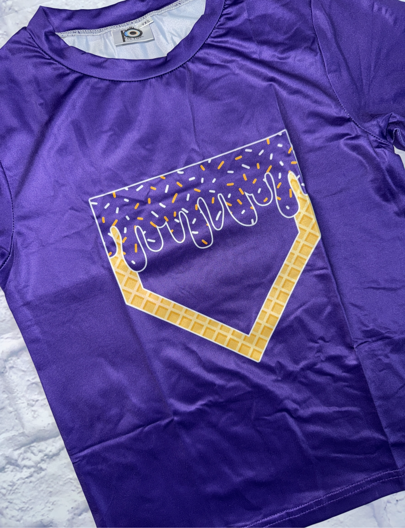 Purple baseball drip shirt- youth