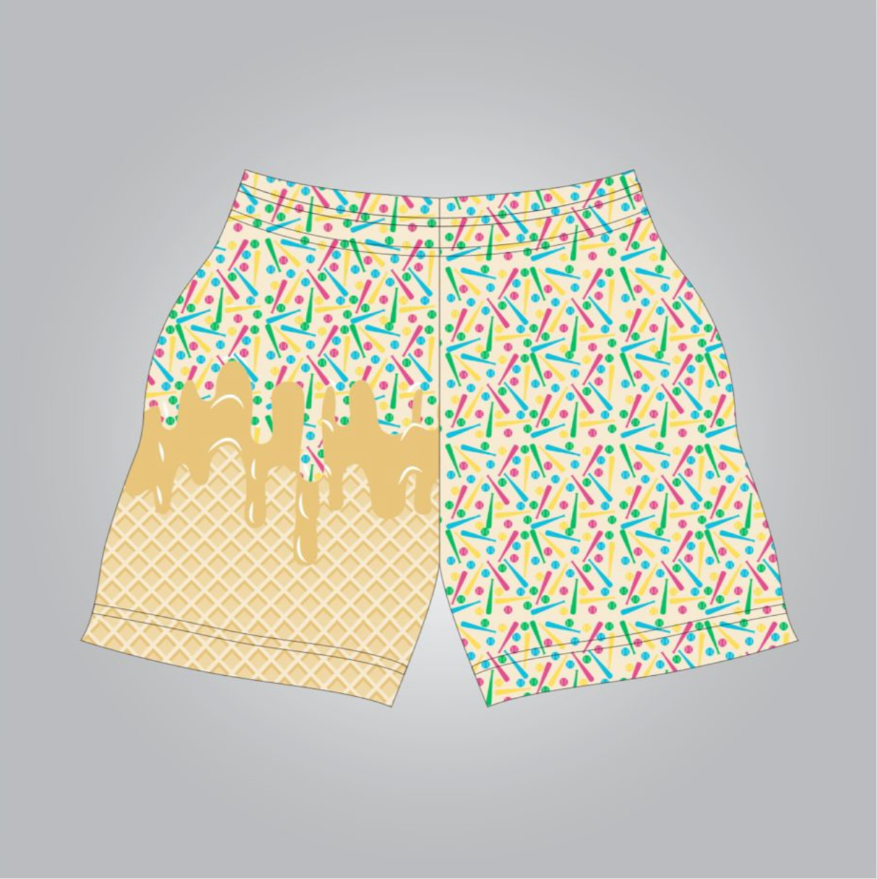 Colorful drip athletic shorts- adult