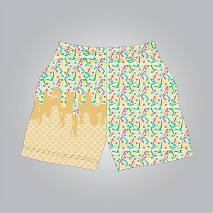 Colorful drip athletic shorts- adult