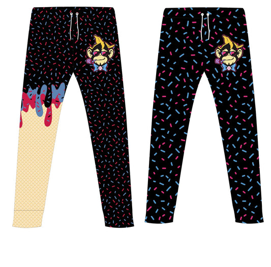 La party animals black sprinkle joggers adult